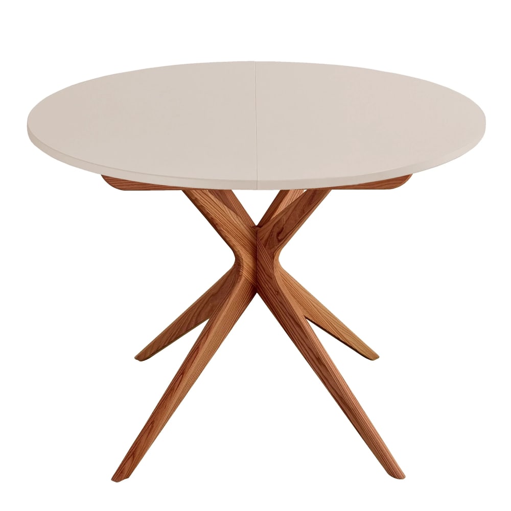 Ragaba Runder Ausziehtisch, eichefarbe Esche, MDF, Braun Beige style modern Braun Holz