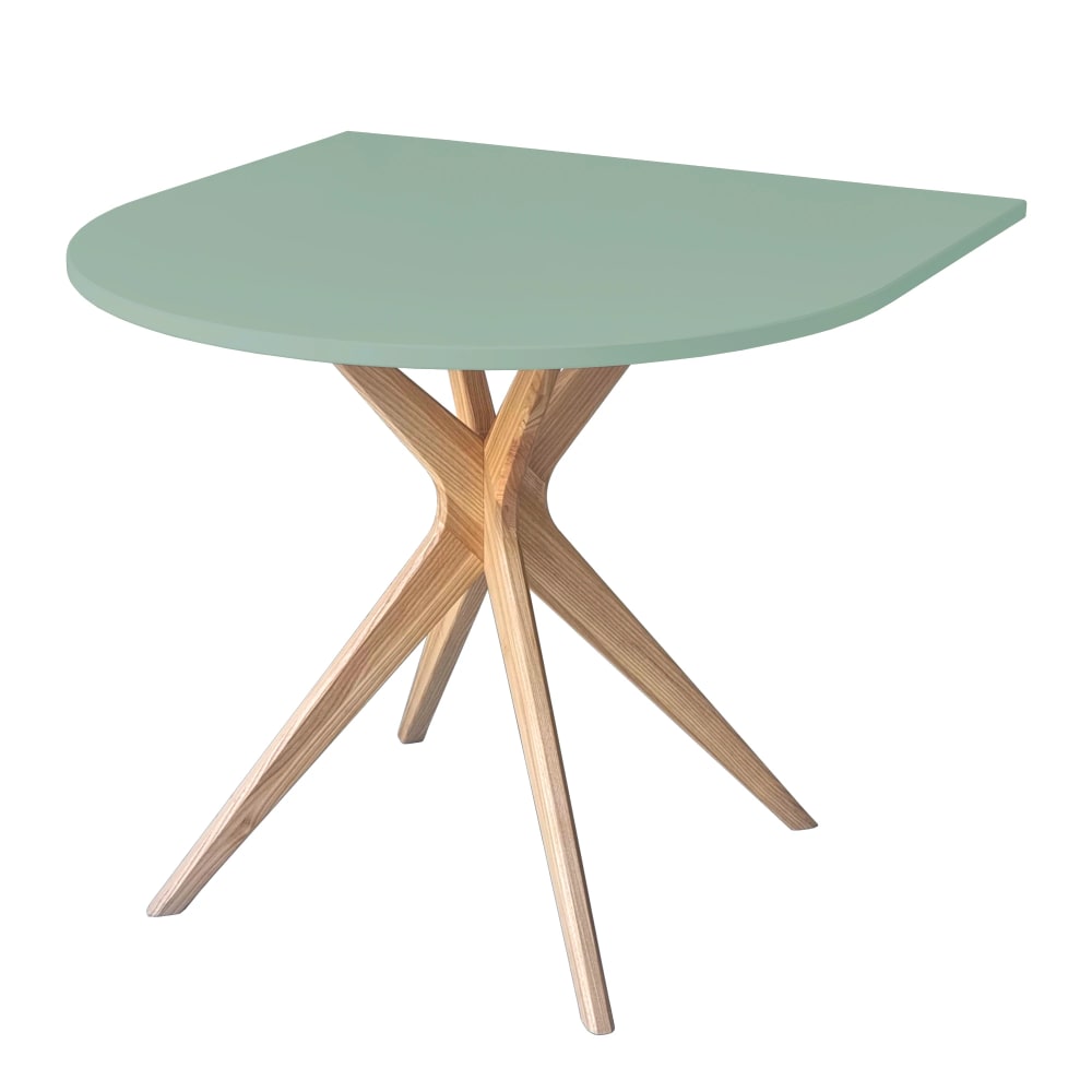 Ragaba Halbovaler Esstisch 80x80 3 Personen MDF salbei | Esche style modern Grün Holz