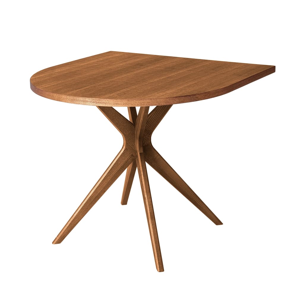 Ragaba Halbovaler Esstisch aus Massivesche und eschefurniertem MDF, Eiche style modern Taupe Holz