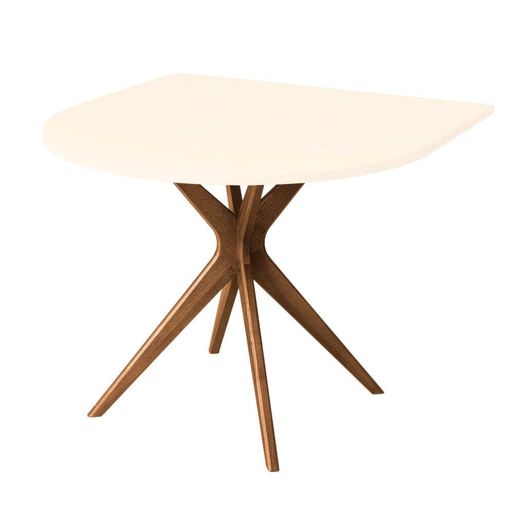 Ragaba Halbovaler Esstisch MDF perlweiß | Esche Eiche gebeizt style modern Beige Holz