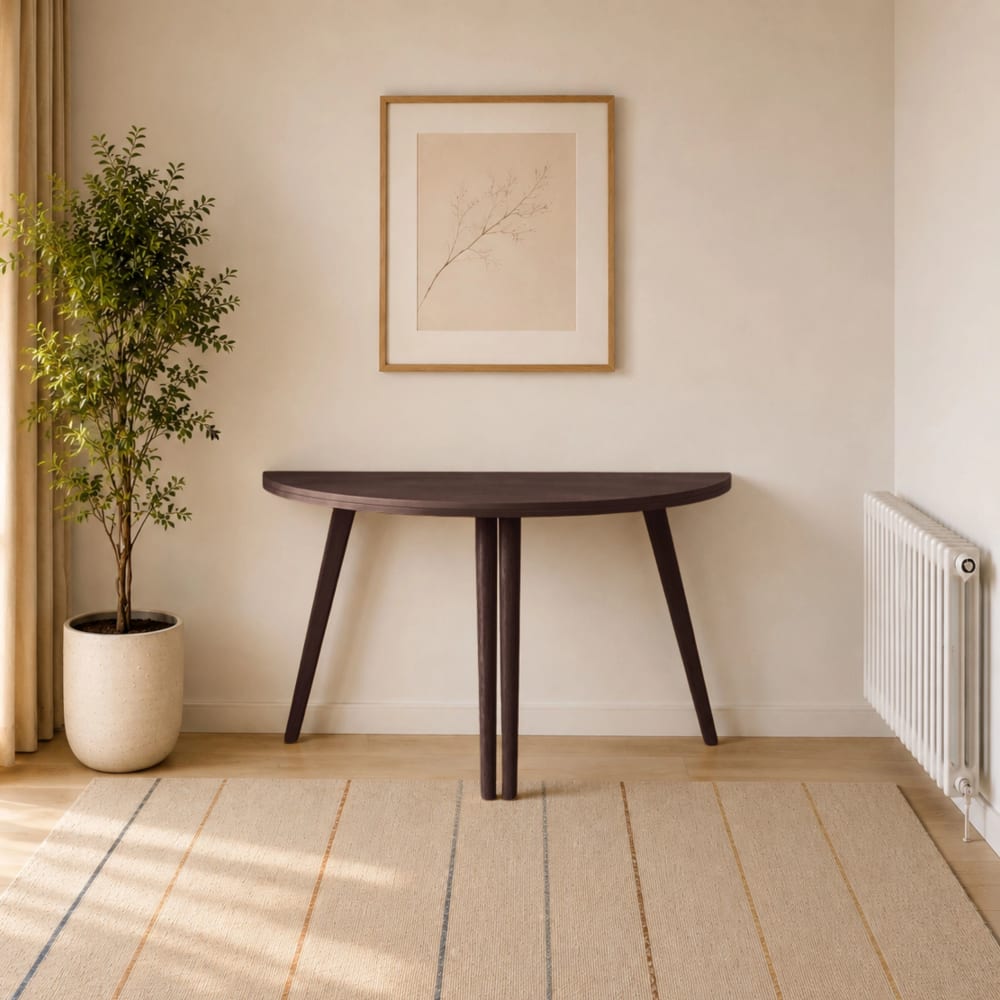 Ausziehbarer Tisch aus Massivesche und eschefurniertem MDF,