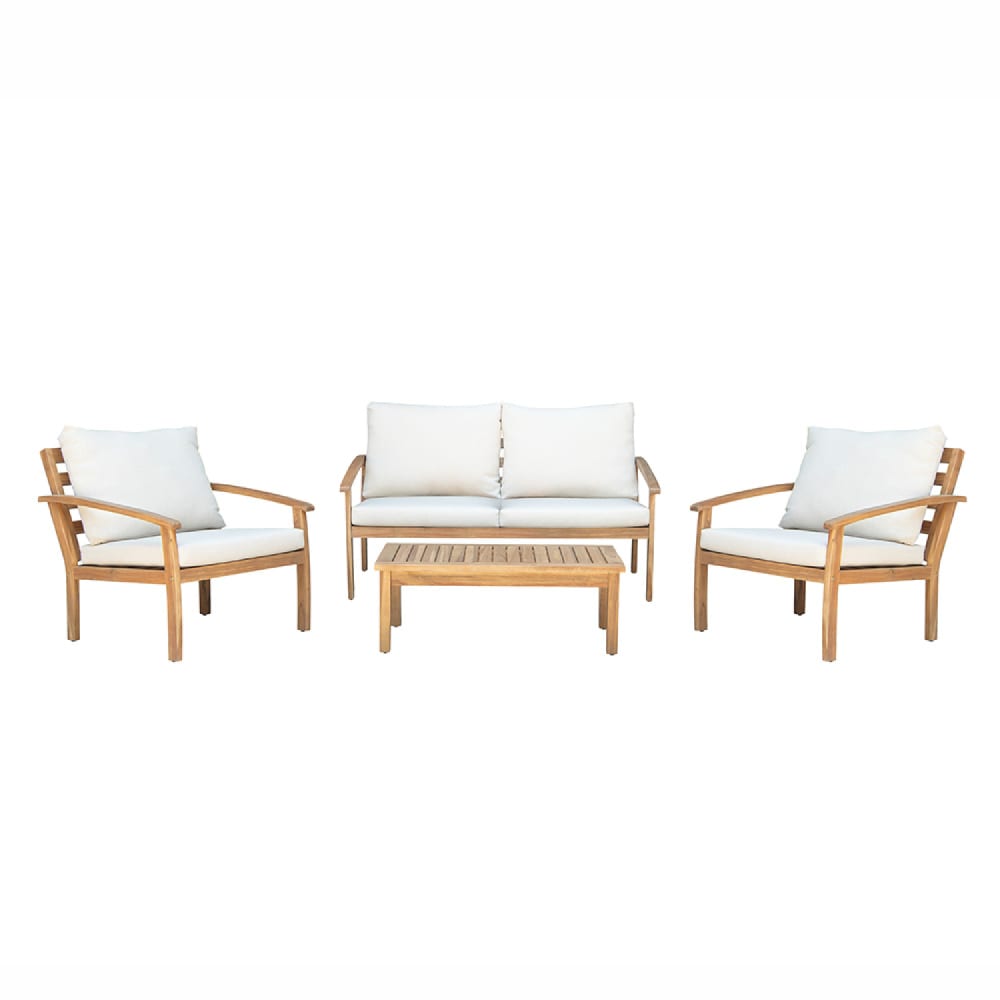 Salon de jardin 4 places en acacia