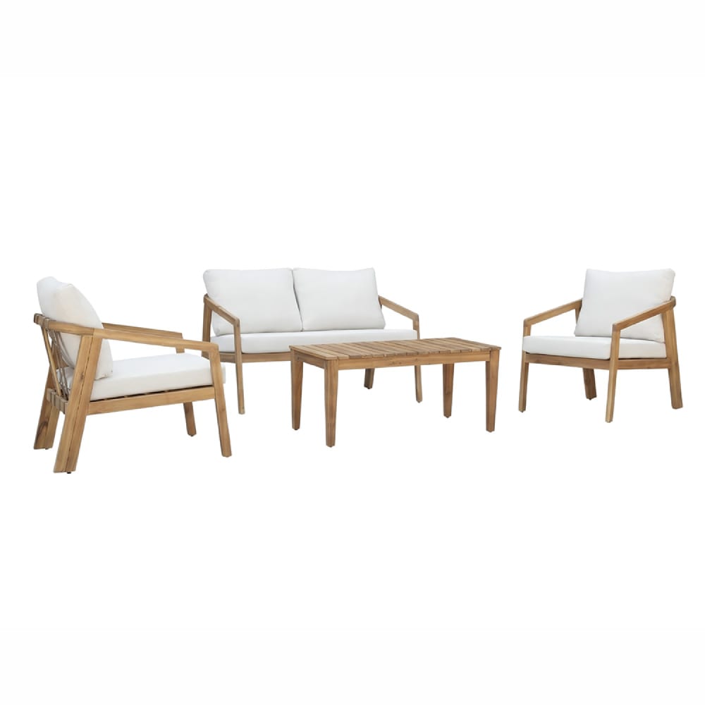 Salon de jardin 4 places en acacia