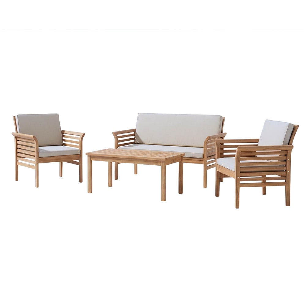 Salon de jardin 4 places en acacia