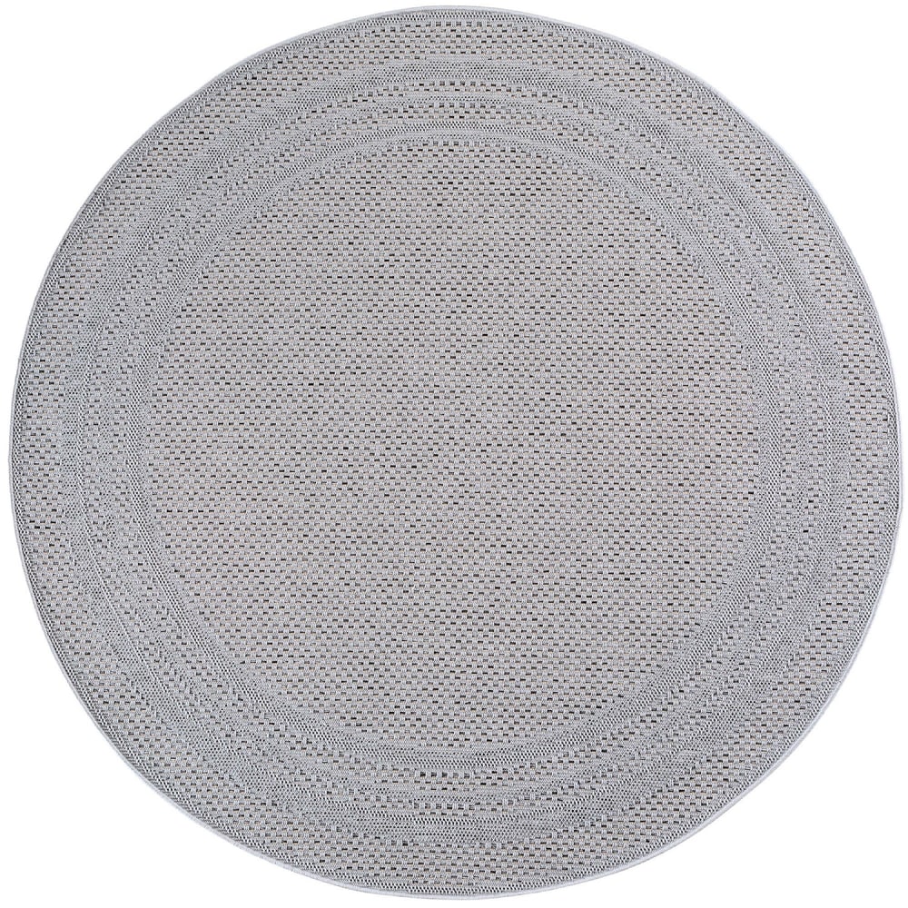 Tapis extérieur rond gris 120cm