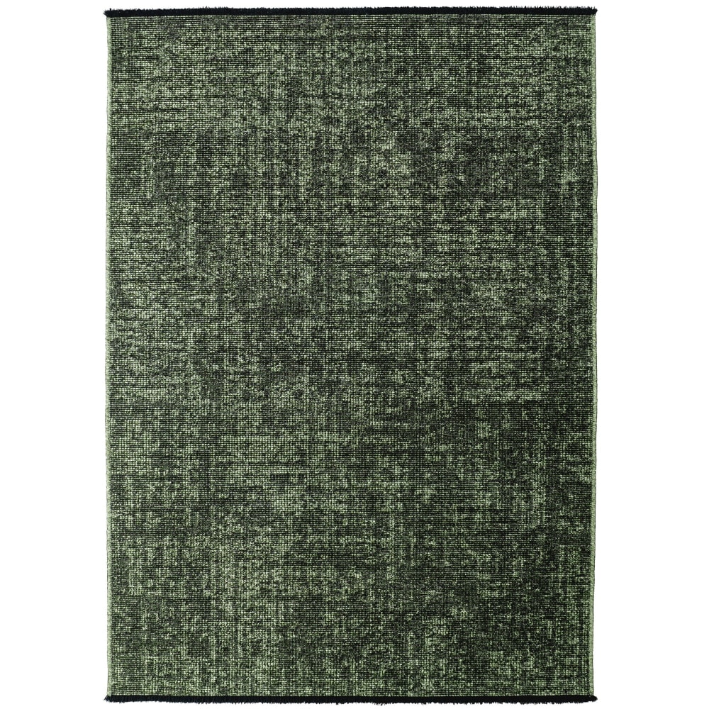 Tapis moderne tissage plat à franges - vert 80x150cm
