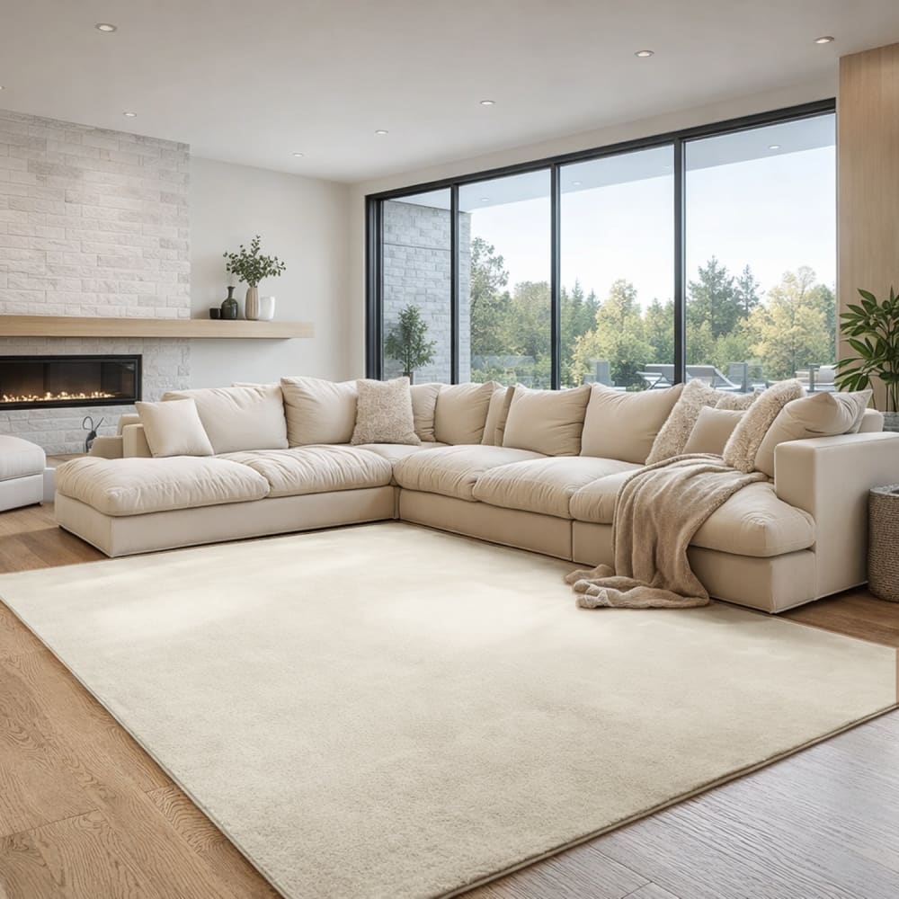 Tapis à poils doux lavable crème 160x220cm — vue 3