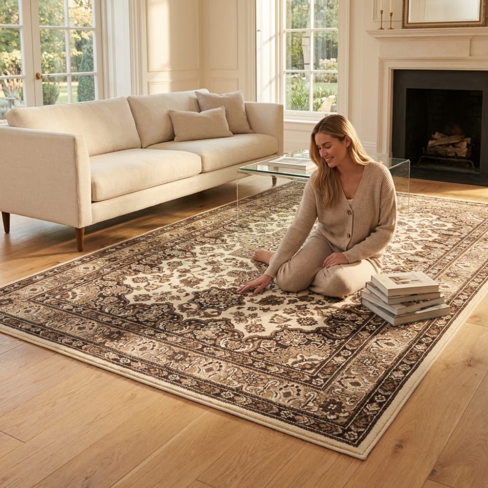 Tapis oriental shiraz beige crème 200x290cm — vue 4