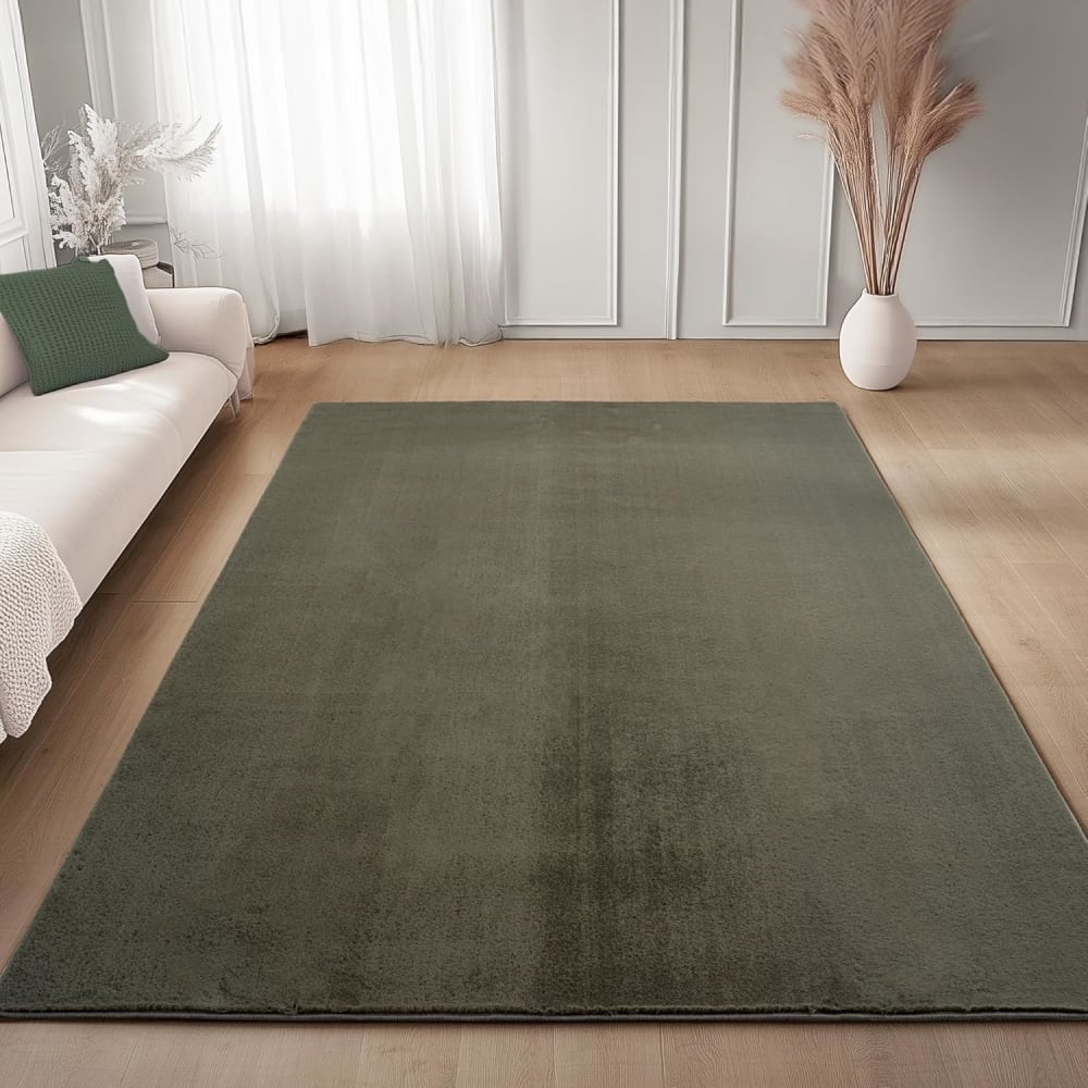 Tapis à poils doux lavable vert 140x200cm — vue 4