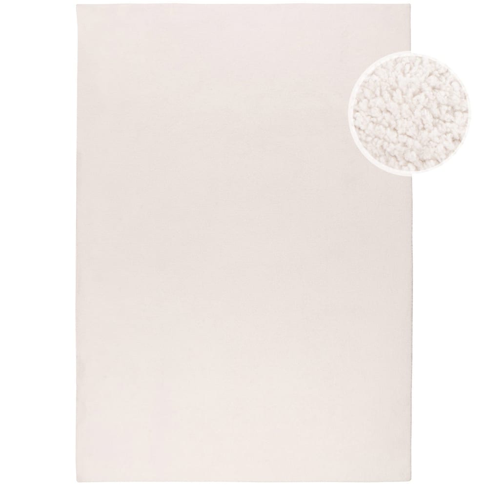 Tapis doux lavable en machine crème