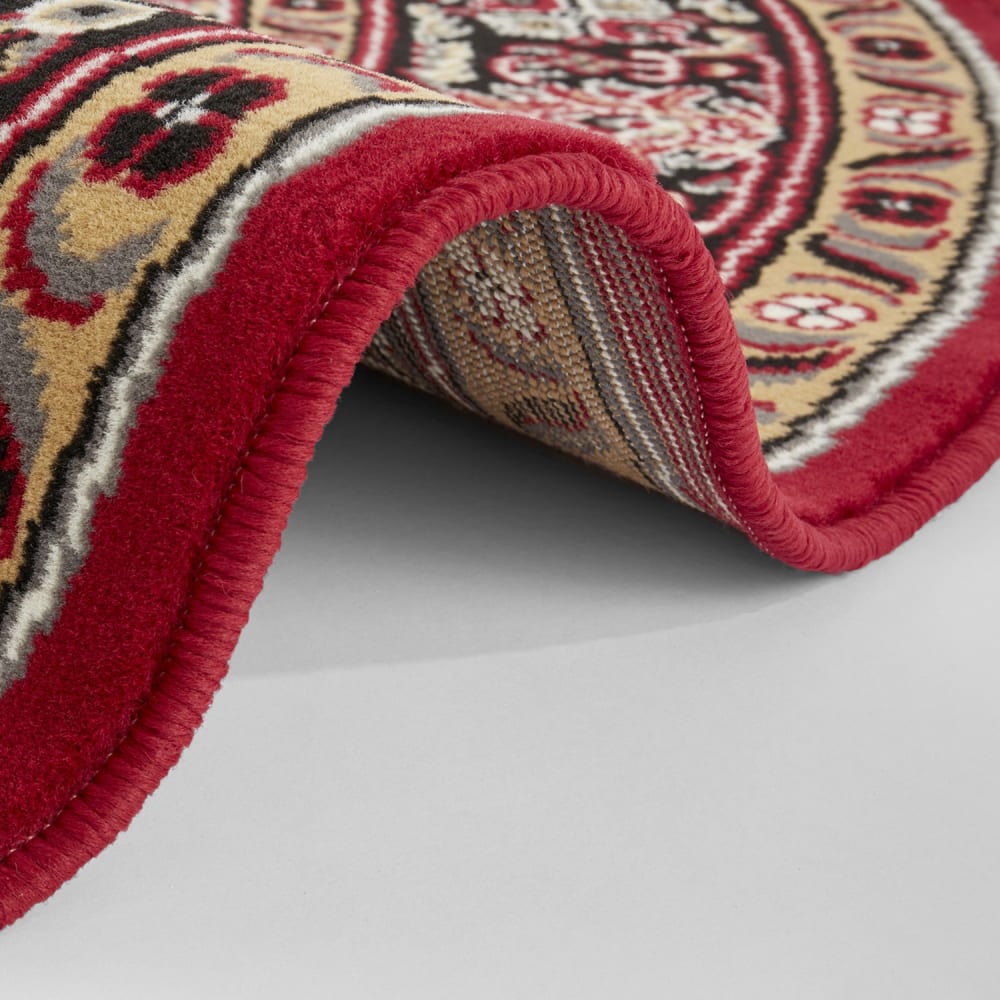 Tapis rond oriental ispahan rouge 160cm — vue 4