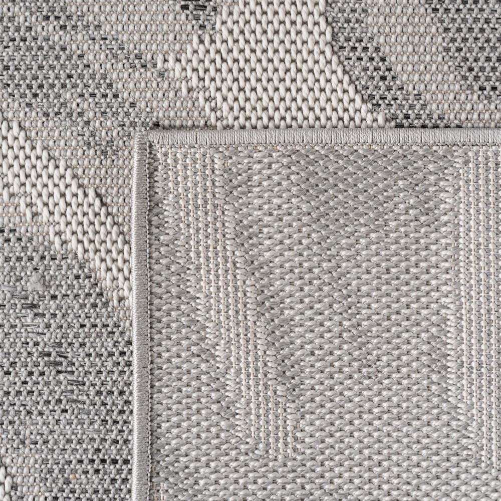 Tapis extérieur rond à motifs plantes gris 120cm — vue 4