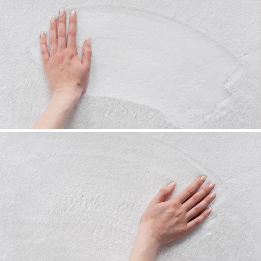 Tapis rond à poils doux lavable blanc 80x80cm — vue 4