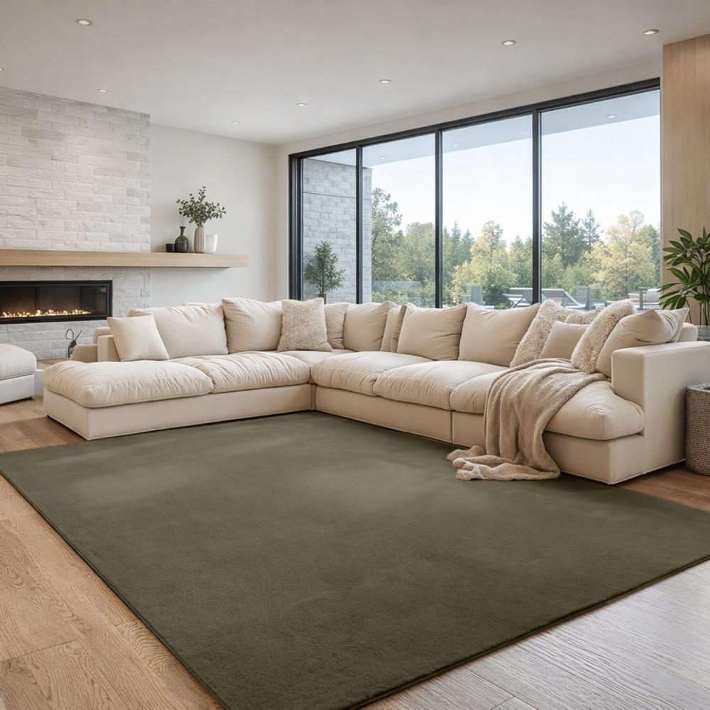 Tapis à poils doux lavable vert 80x150cm — vue 3