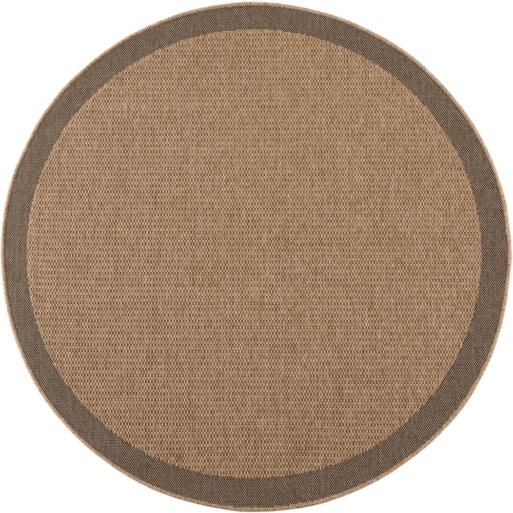 Tapis rond aspect jute à contours 120cm