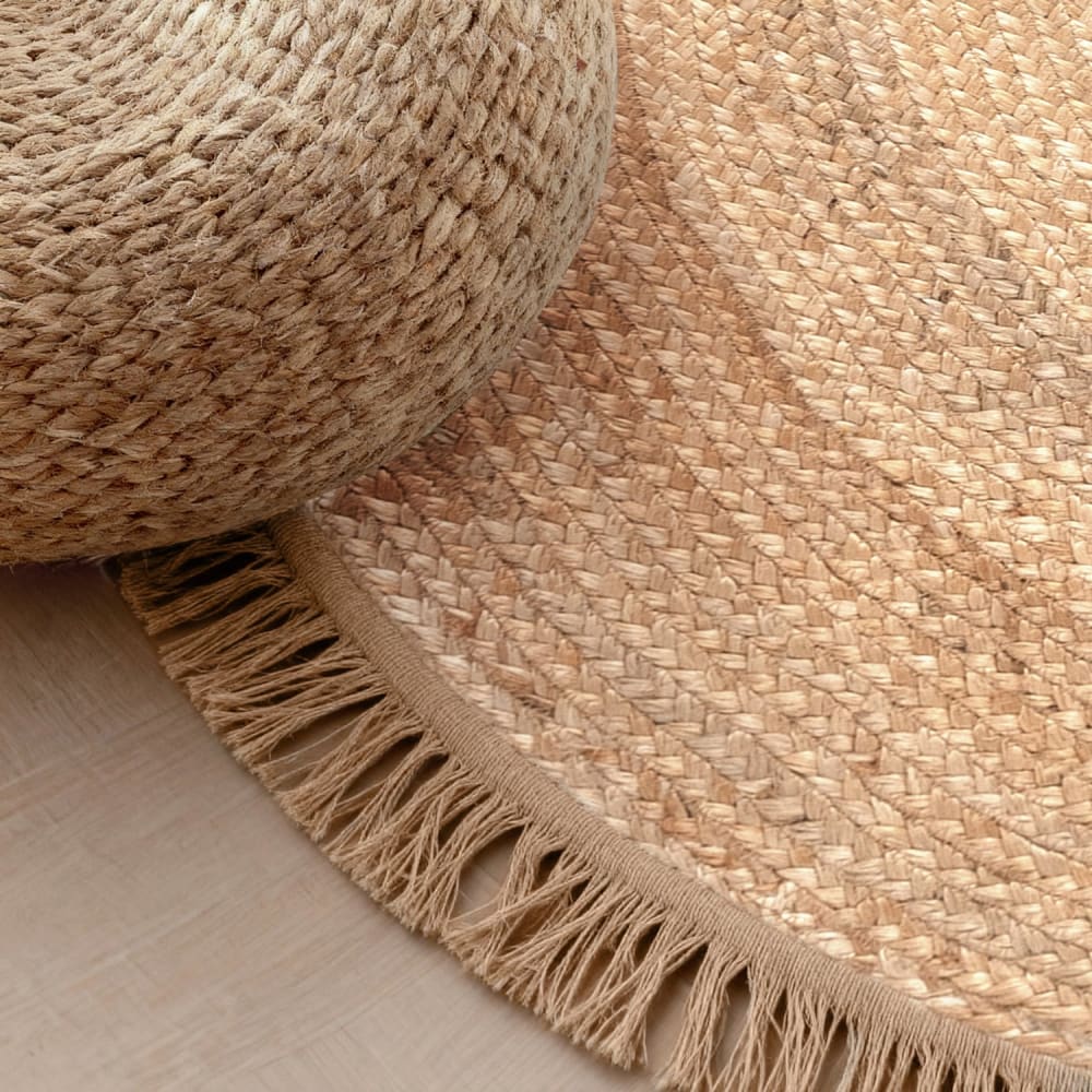 Tapis rond en jute à franges 200cm — vue 4