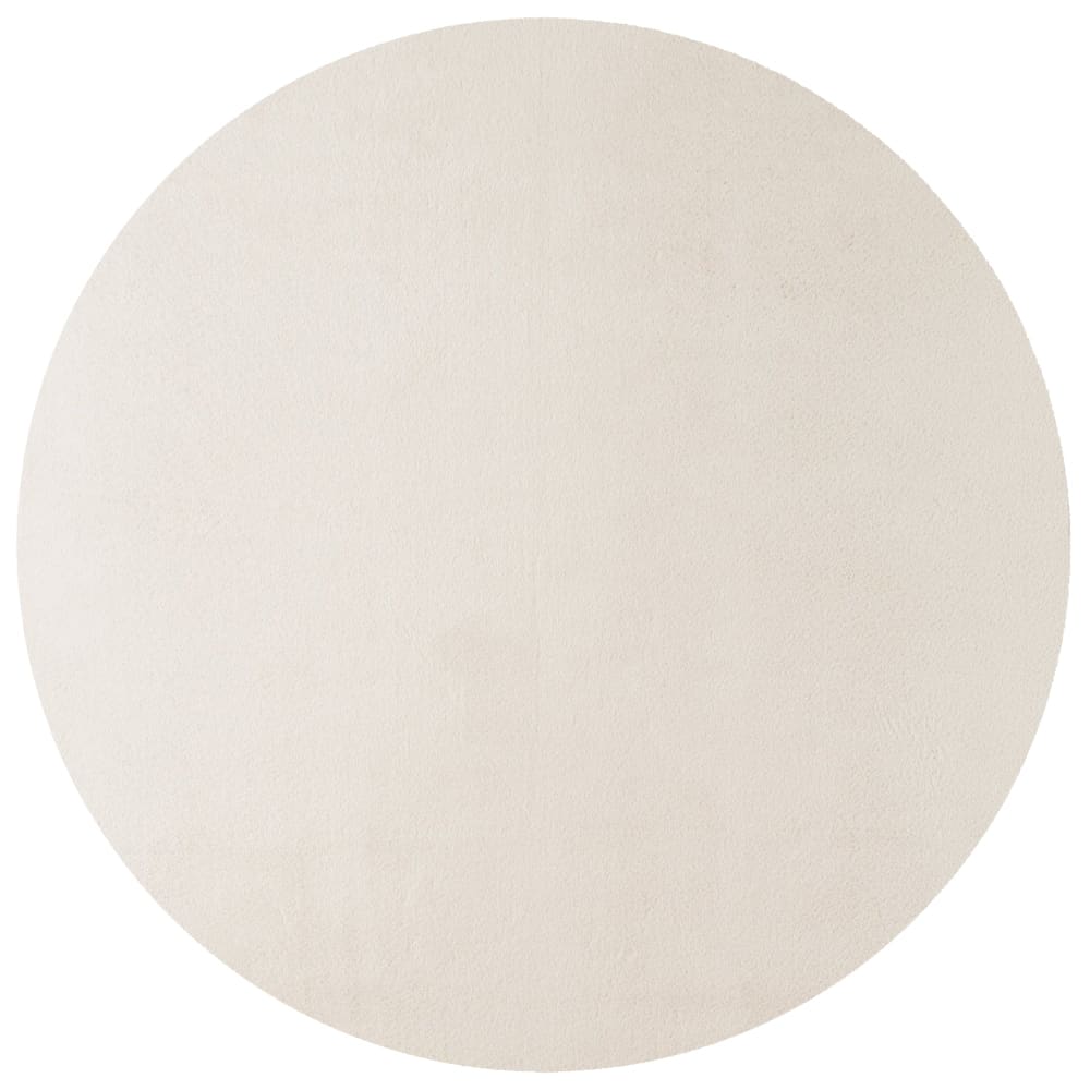 Tapis rond à poils doux lavable crème 80x80cm