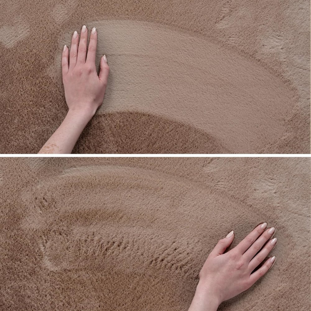 Tapis rond à poils doux lavable mocca 160x160cm — vue 4