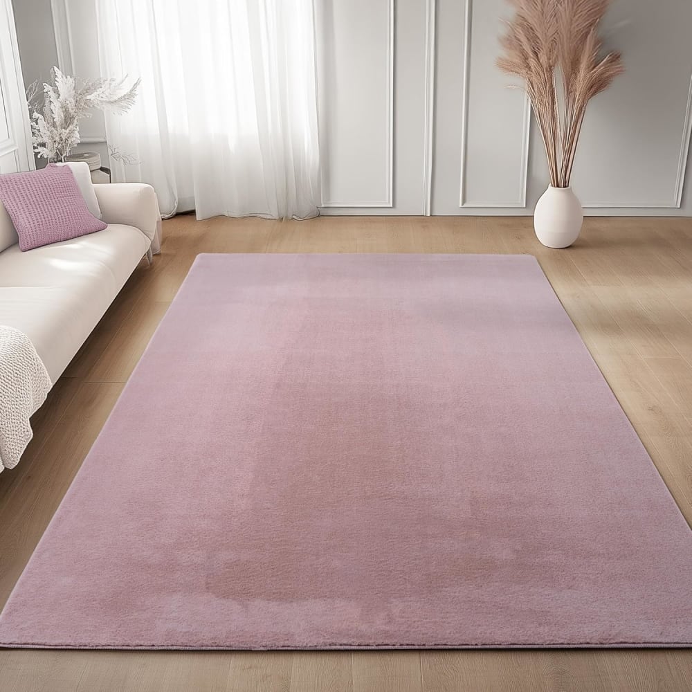 Tapis à poils doux lavable rose 140x200cm — vue 4