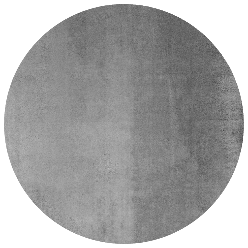 Tapis rond à poils doux lavable argent 80x80cm