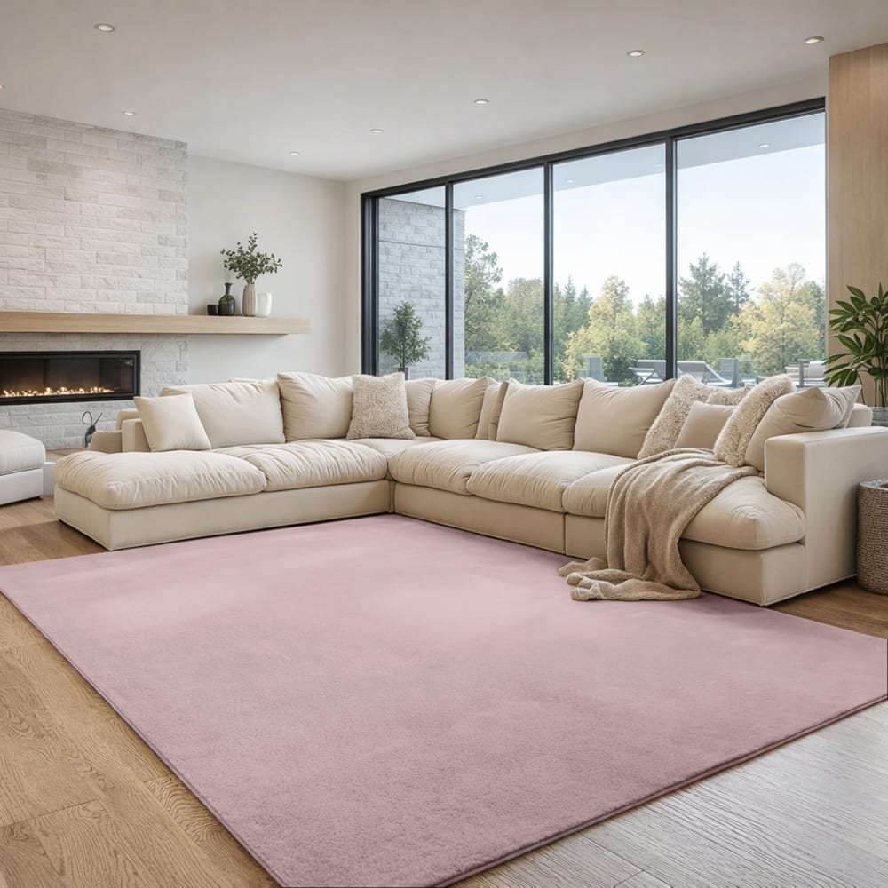 Tapis à poils doux lavable rose 80x150cm — vue 3
