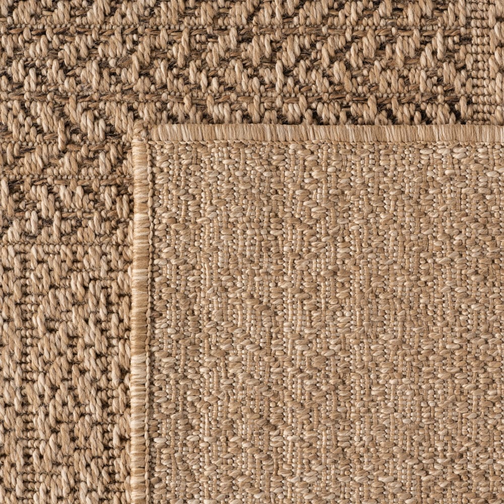 Tapis rond aspect jute à motifs carrés 120cm — vue 4