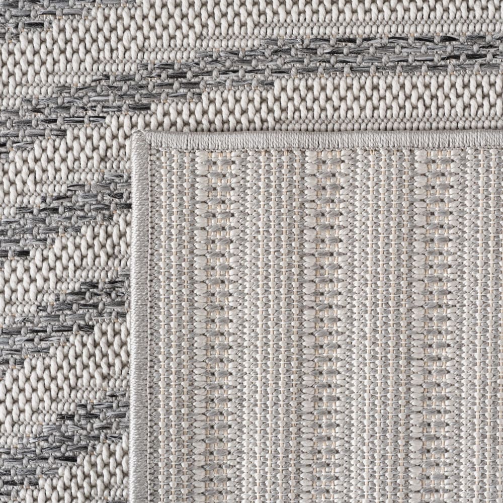 Tapis extérieur rond à motifs géométriques gris 160cm — vue 4