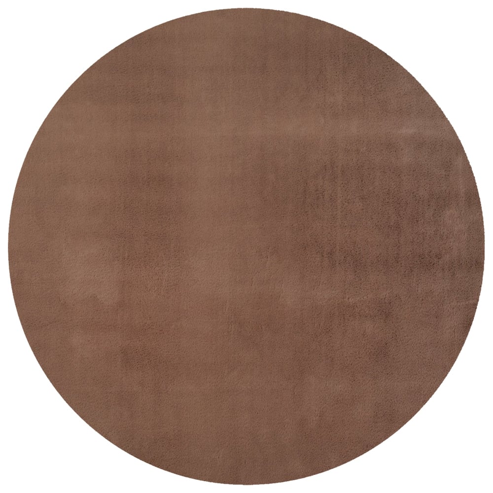 Tapis rond à poils doux lavable mocca 80x80cm