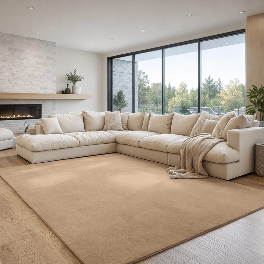 Tapis à poils doux lavable beige 80x150cm — vue 3