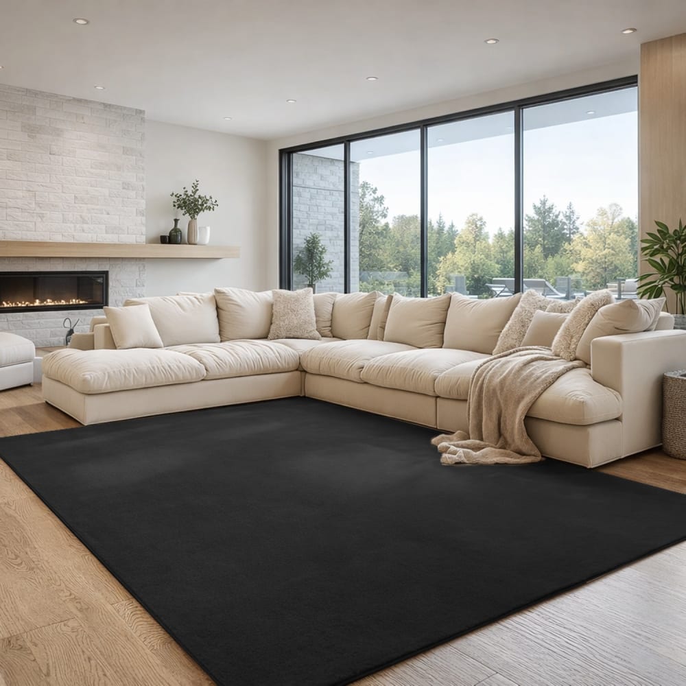 Tapis à poils doux lavable noir 80x150cm — vue 3