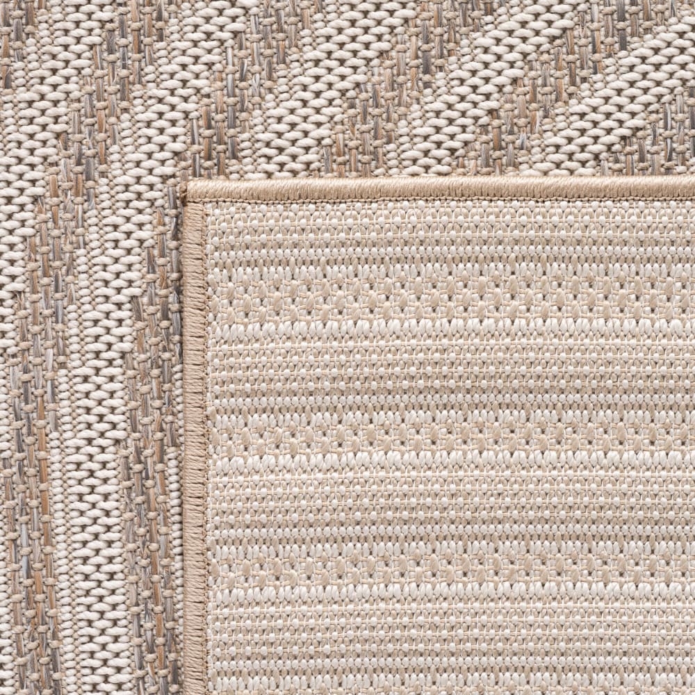 Tapis extérieur rond à motifs géométriques beige 160cm — vue 4