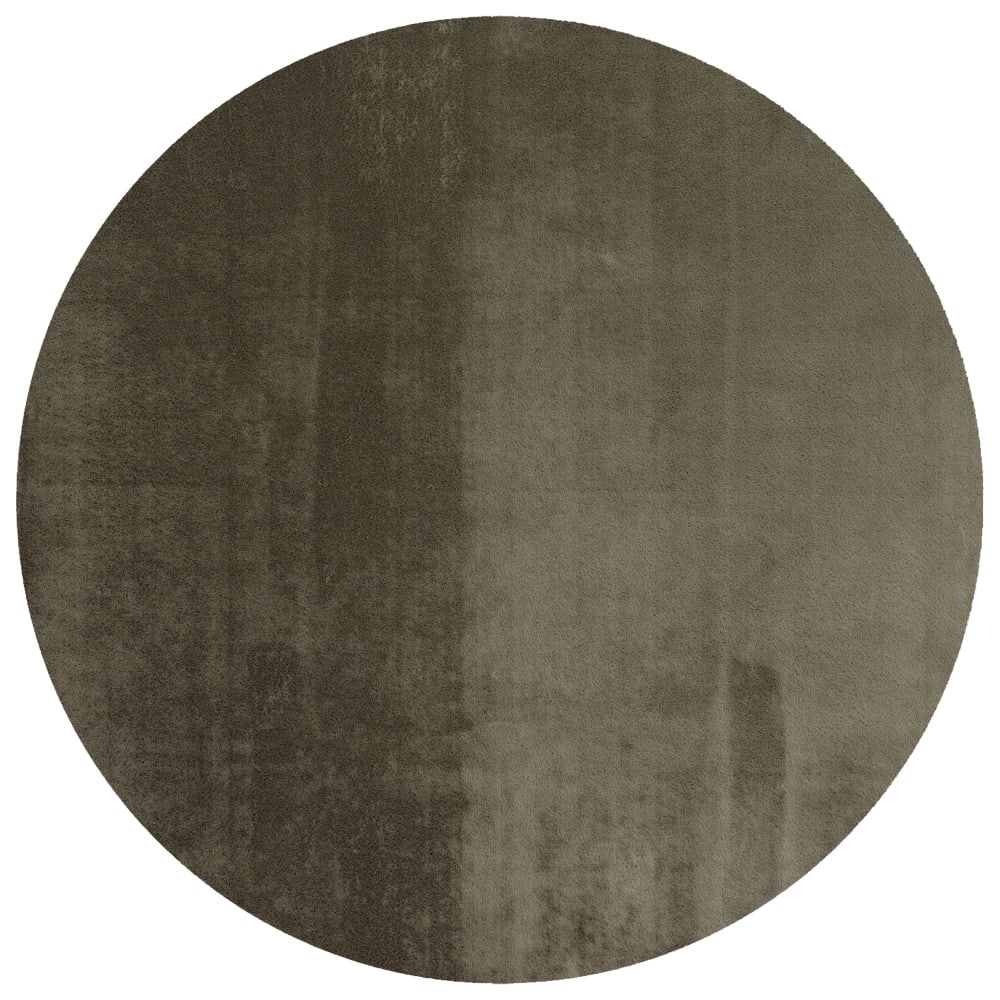Tapis rond à poils doux lavable vert 80x80cm