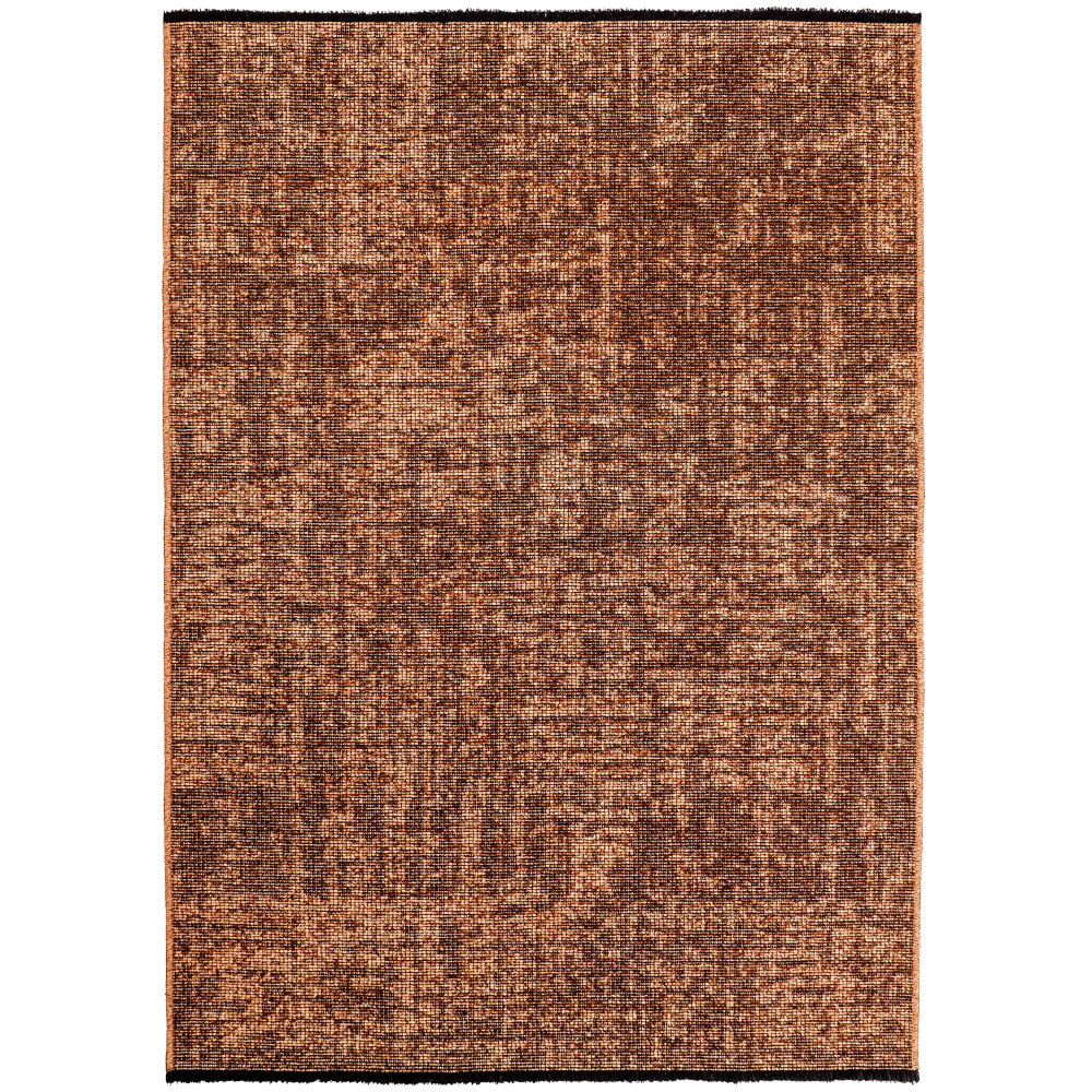 Tapis moderne tissage plat à franges - terracotta 80x150cm