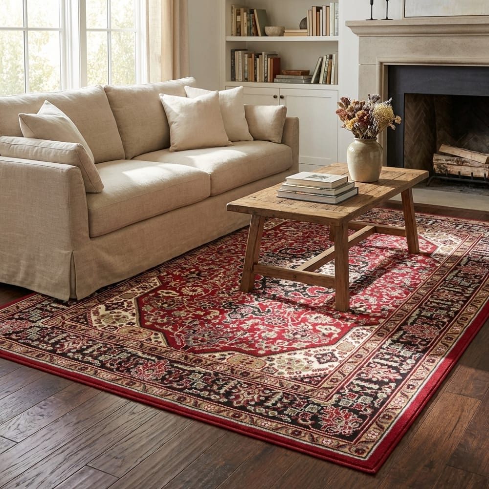 Tapis oriental ispahan rouge 120x170cm — vue 3