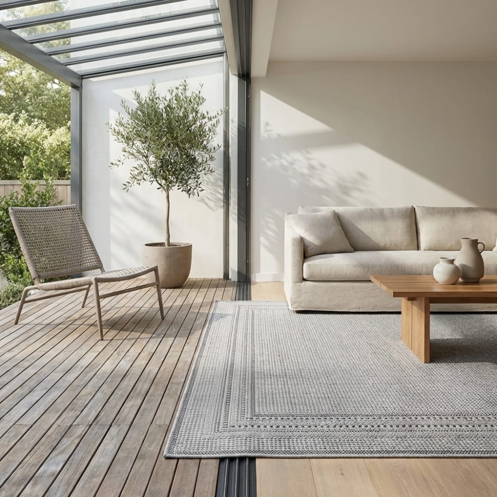 Tapis extérieur et intérieur gris 140x200cm — vue 3