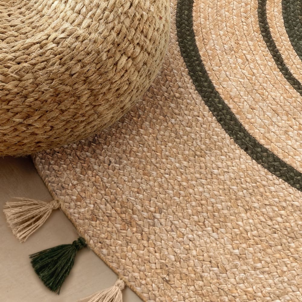 Tapis rond en jute pompon 200cm — vue 4