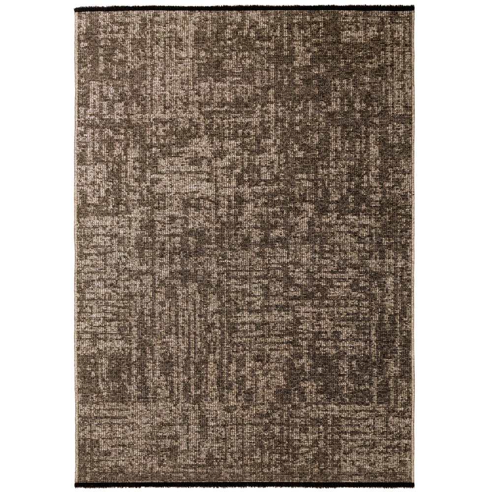 Tapis moderne tissage plat à franges - taupe 80x150cm