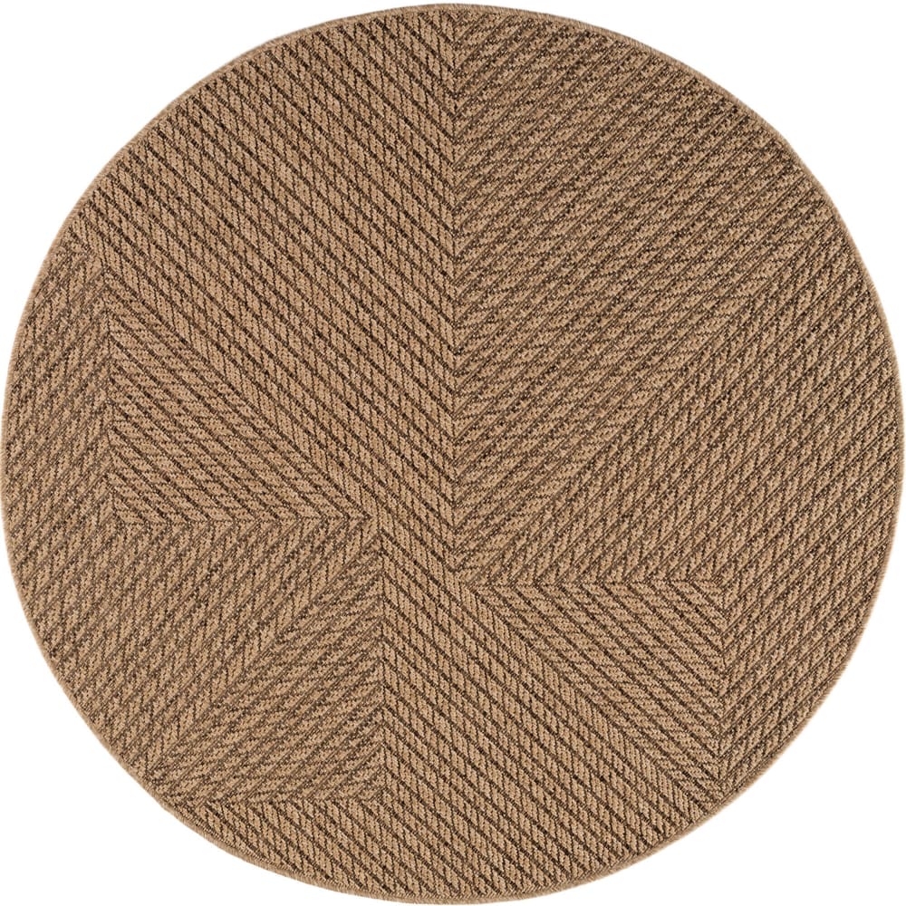 Tapis rond aspect jute à motifs géométrique 120cm