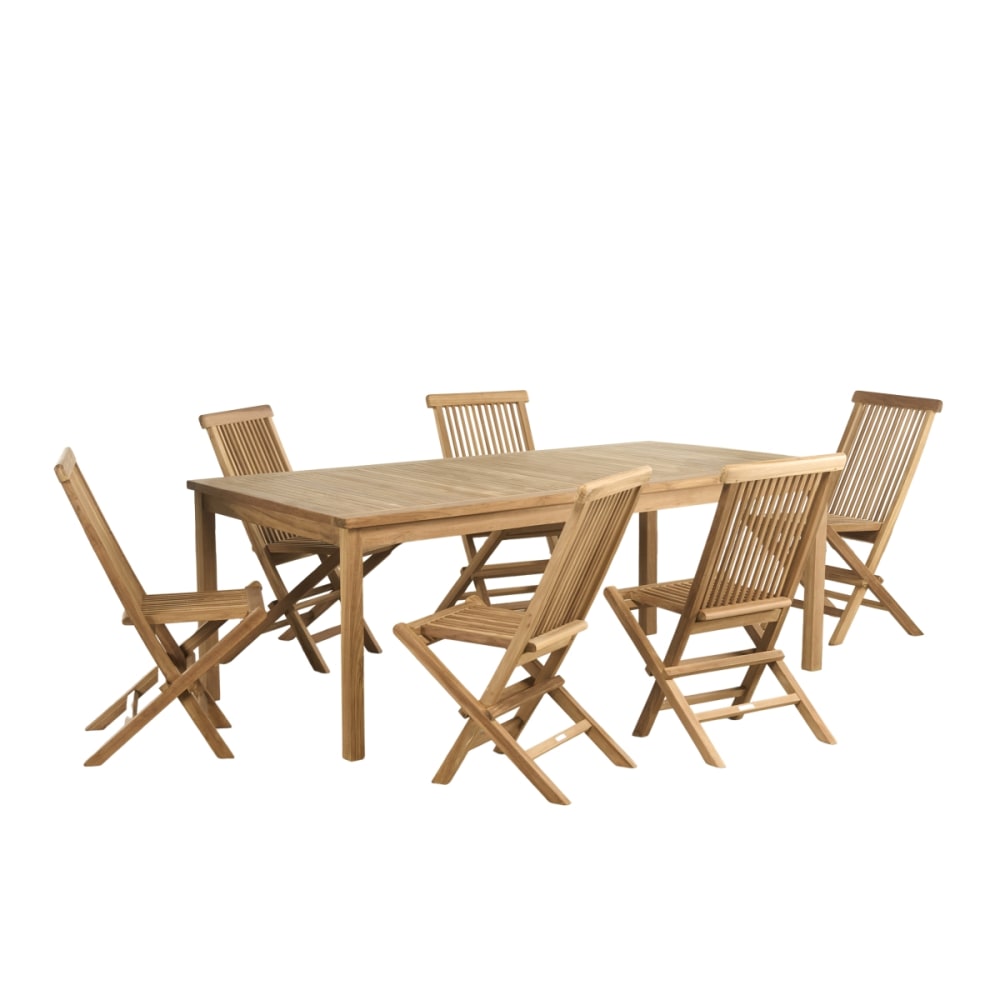 Ensemble table de jardin - teck