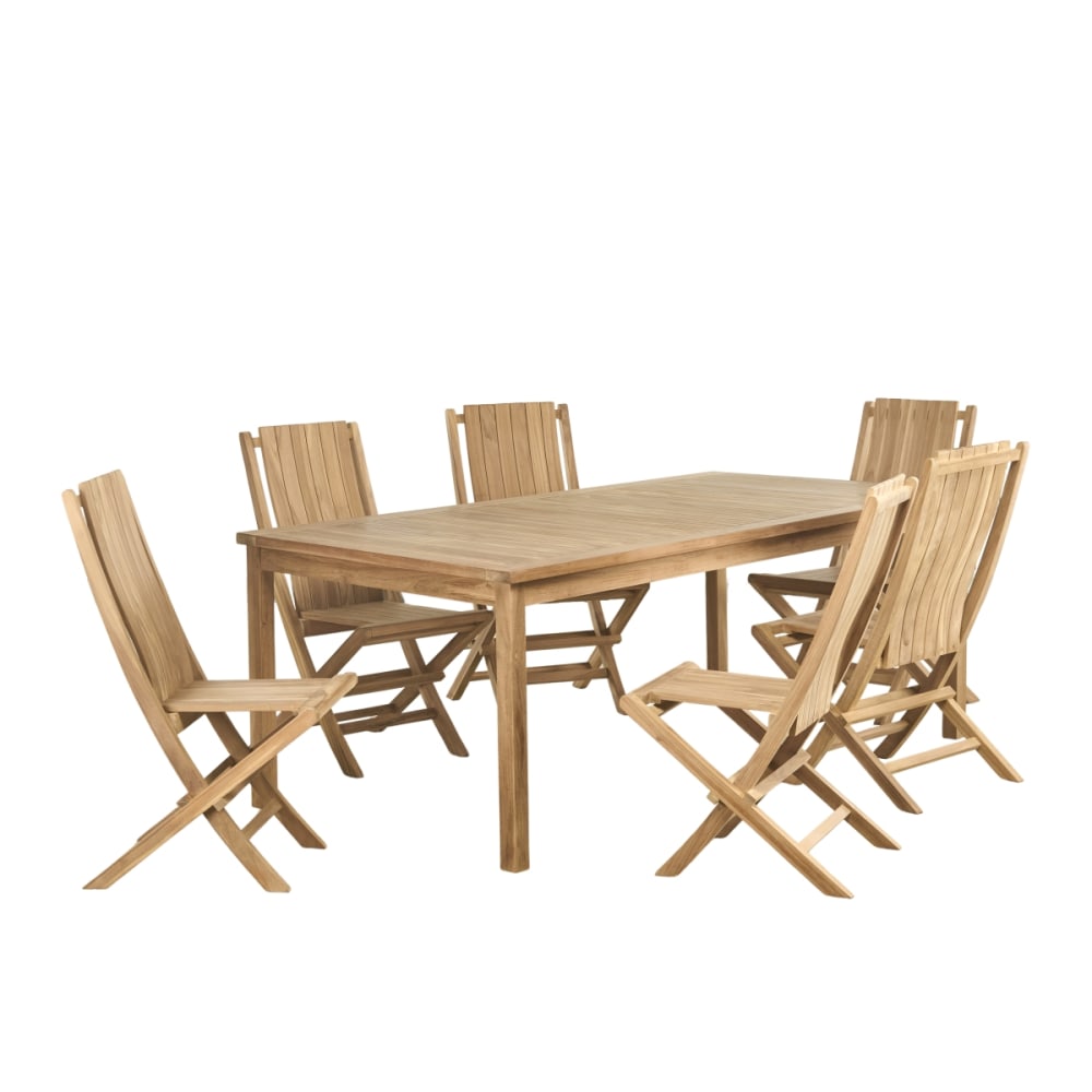 Ensemble table de jardin - teck