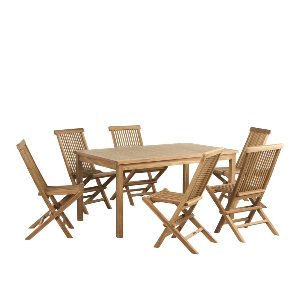 Ensemble table de jardin - teck