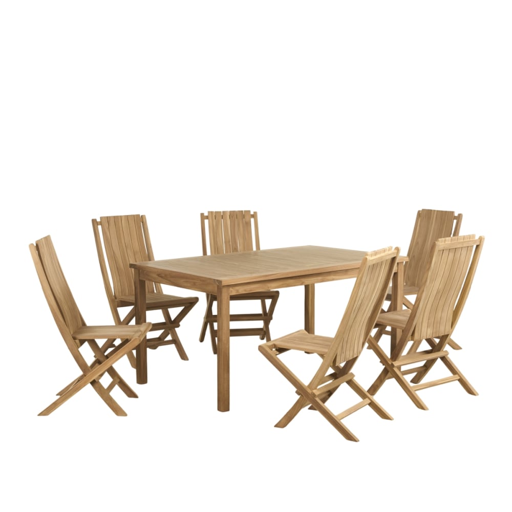 Ensemble table de jardin - teck