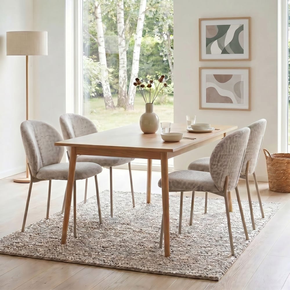 Stühle 2er-Set, gepolstert, aus meliertem stoff beige B60 cm -