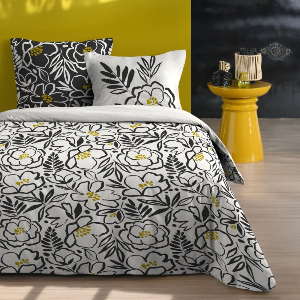 Parure de couette 100% coton 57 fils imprimée 260x240cm 2 taies