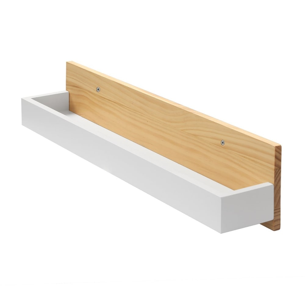 Étagère murale effet blanc et bois L60 cm