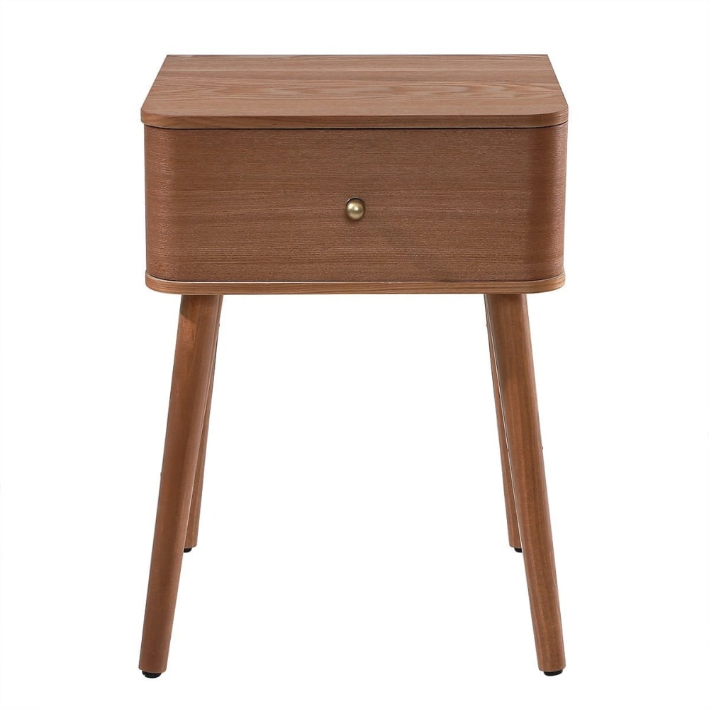 Chevet 1 tiroir façades aux bords arrondis L42 cm - Effet Bois clair