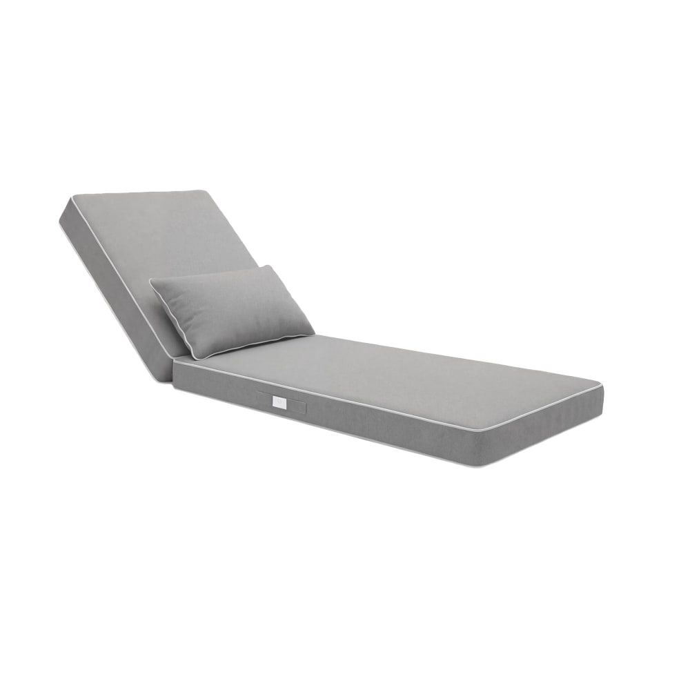 Coussin bain de soleil premium 190x60 cm avec coussin  - Gris clair