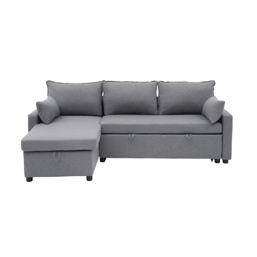 Canapé convertible 3 places en tissu L219 cm - Gris Anthracite