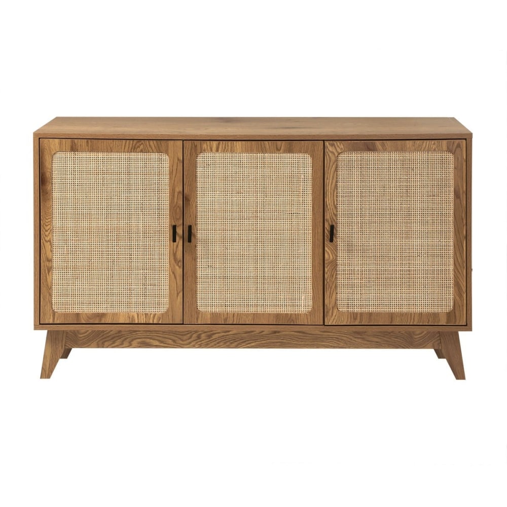 Buffet 3 portes cannage en rotin naturel L120 cm
