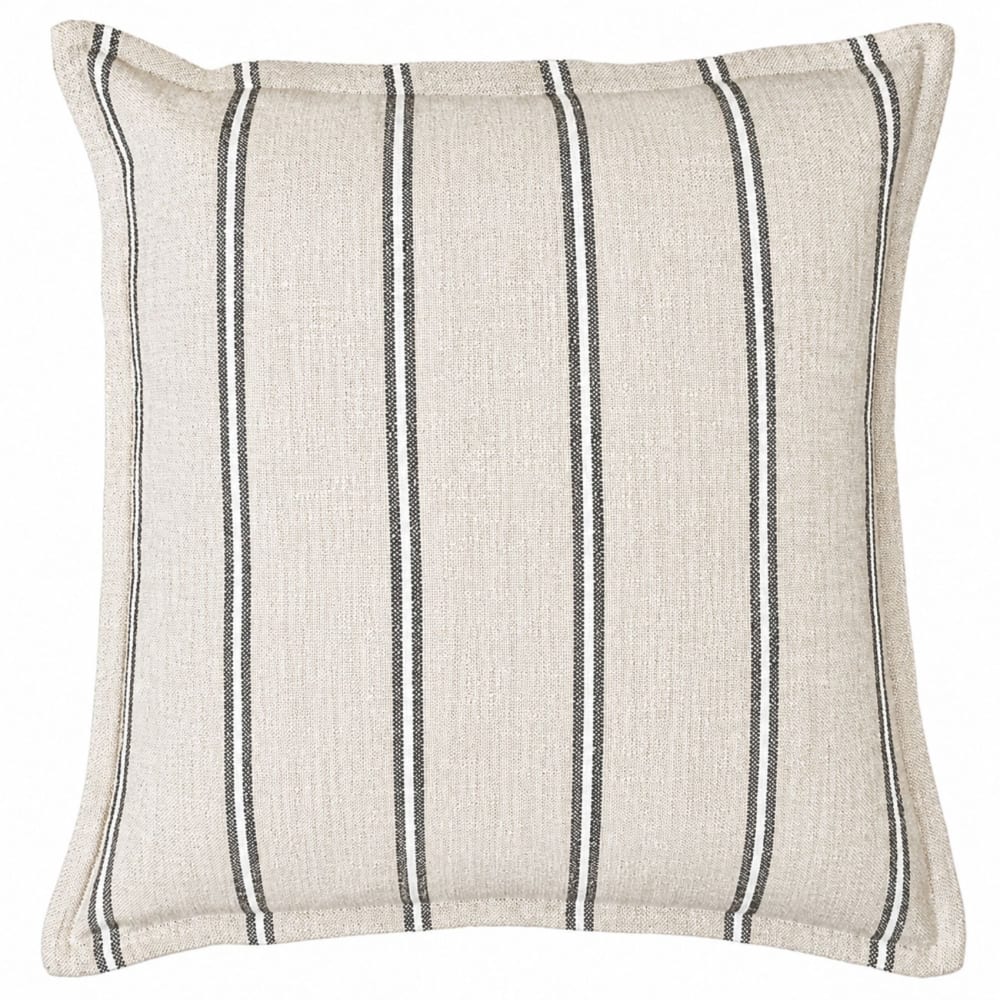 Housse de coussin 100% coton rayures rustiques lourmarin beige 45x45
